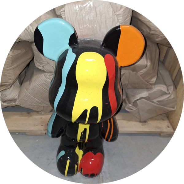 Cartoon Funny beer Mick multicolor splach staand rood zwart wit 50  cm