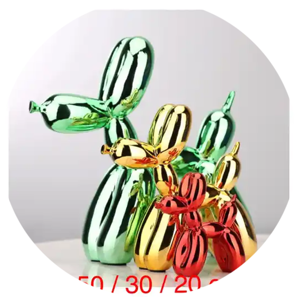 Design kunst sculpturen Ballon  hond diverse kleur 30 cm verp 1/10