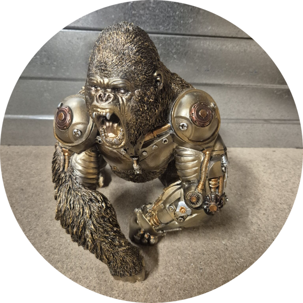 Agressieve gorilla aap steampunk  26 cm verp 4