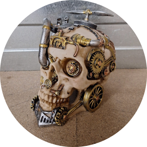 Schedel met schroef steampunk 17 X 21 X 15 CM verp 6