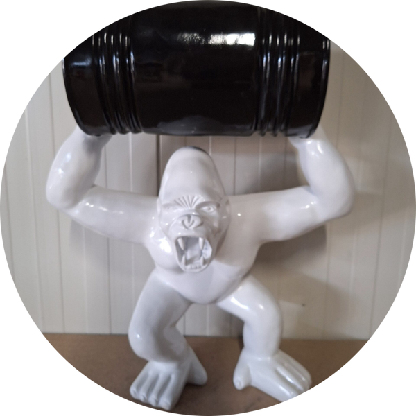 WITTE AGRESIVE GORILLA AAP MET TON  65 CM