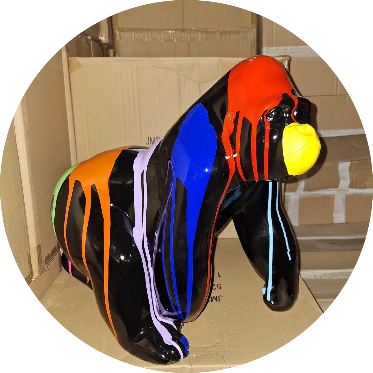 AAP .LOPEND  zwart multicolor 45 CM