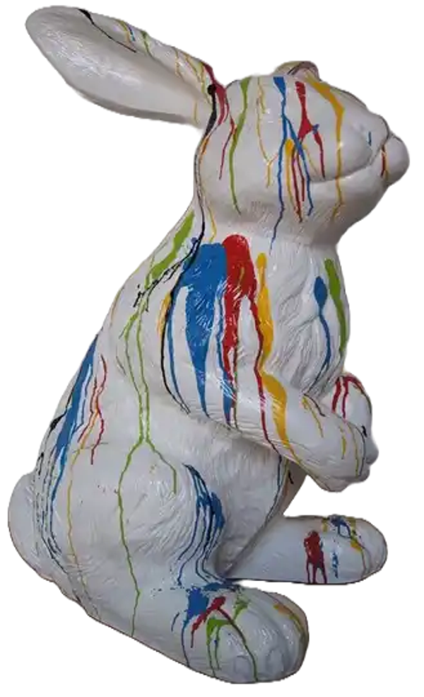 KONIJN ZIT WIT MULTICOLORE DROP POLYESTER RÉSINE 225 CM