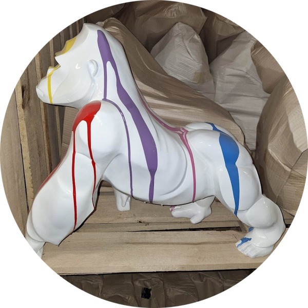 Gorilla aap lopend wit druip 55 cm