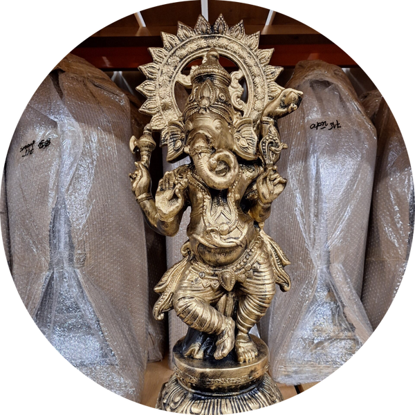 DB116 Curiosa Ganesha boeddha olifanten God der weisheid polyester résine steen antiek 79 cm