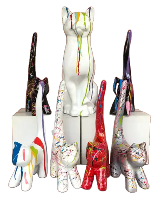 krolse Kat multicolor ass polyester résine 35 cm