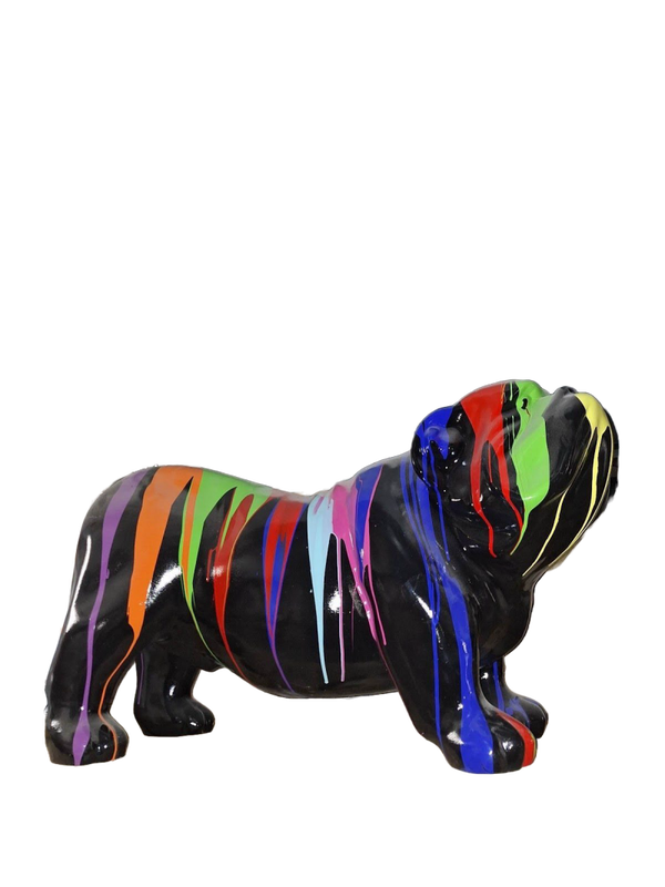 Art pop hond Engelse bulldog wit multicolor drop 30 x 60 cm