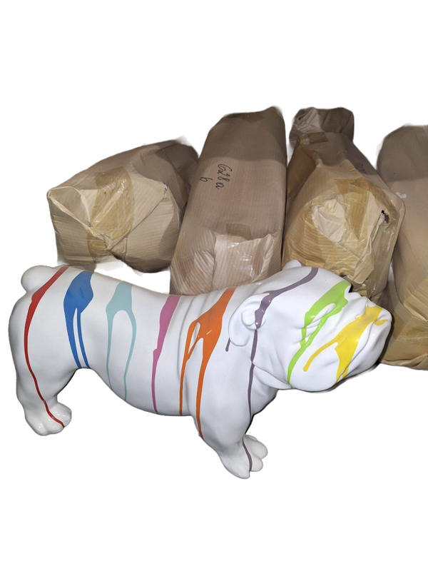 Art pop Hond Engelse buldog  multicolor 30 x 62 cm