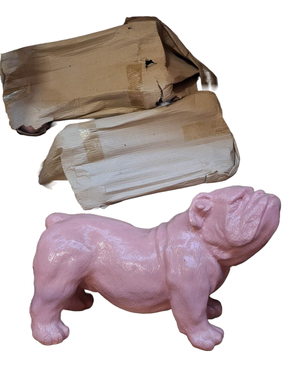 Art pop hond Engelse Bulldog polyester résine  30 x 60 cm
