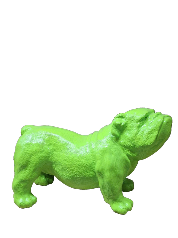 Art pop hond Engelse Bulldog polyester résine  30 x 60 cm