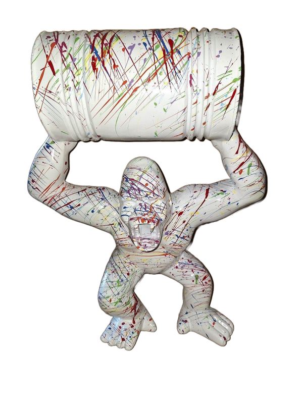 Art pop gorilla aap met ton multicolor splash 45cm
