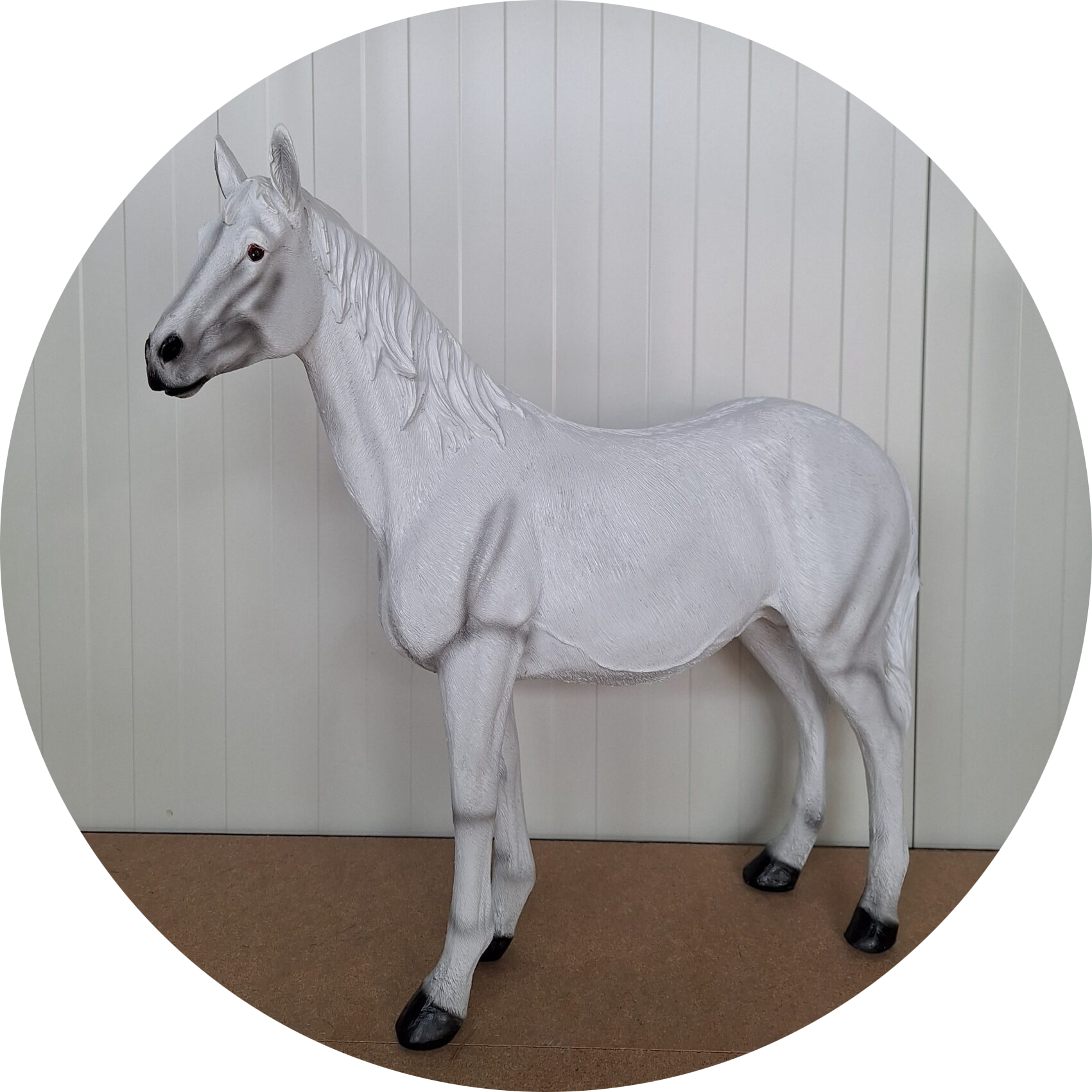 paard staand wit laminaat 70 CM