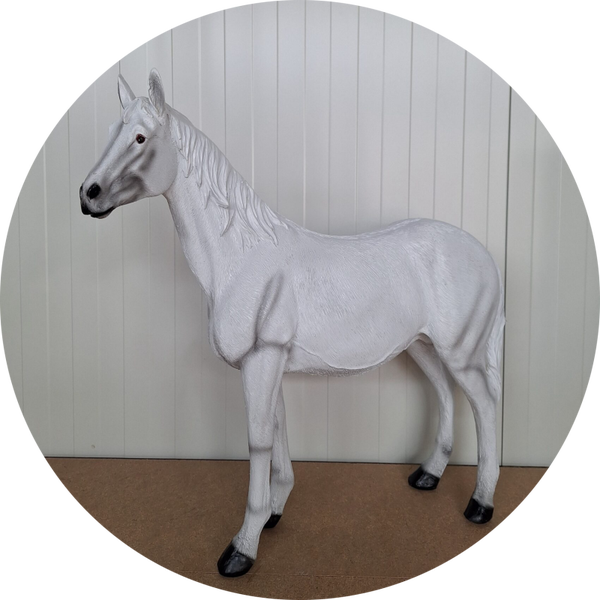 paard staand wit laminaat 70 CM