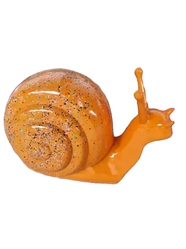 Art pop Polyester résine Slak met huis orange multicolor spin 40 cm