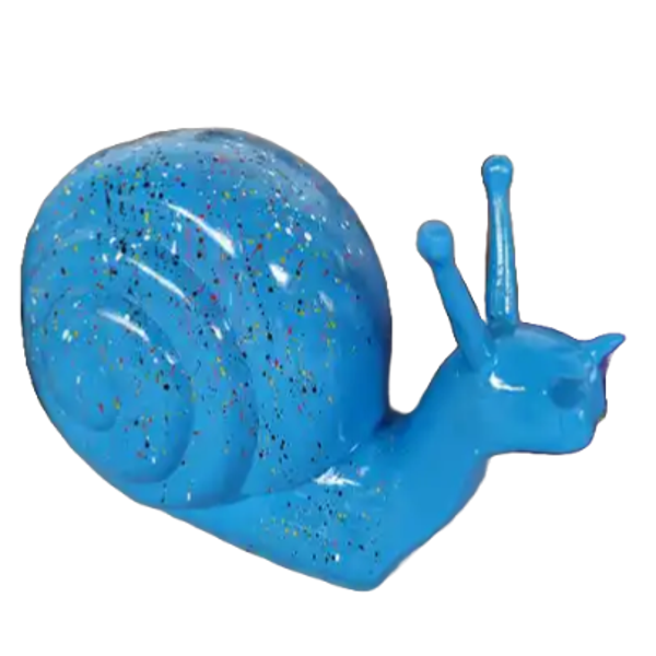 Art pop Polyester résine Slak met huis blauw multicolor spin 40 cm