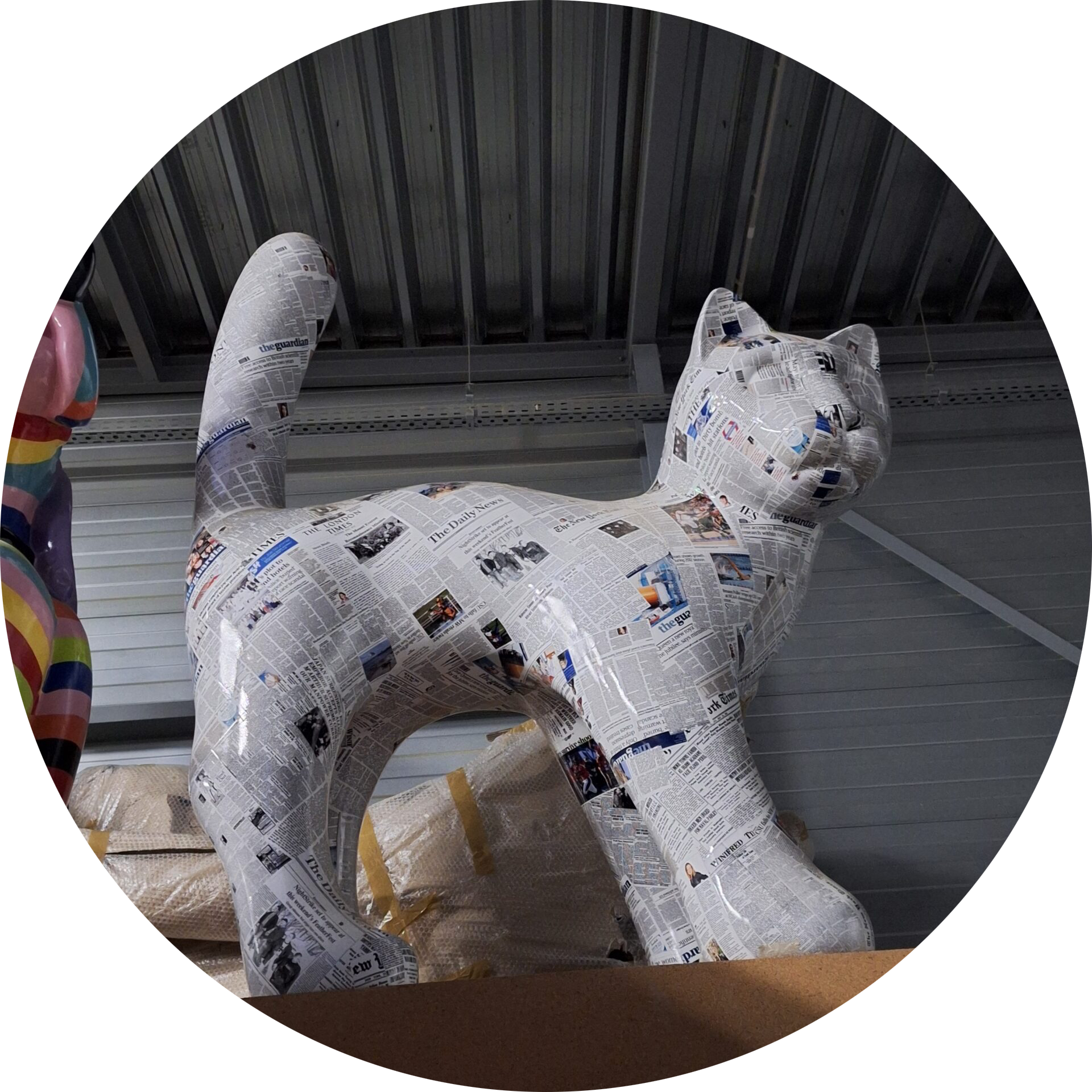 DPCR13 Parijse Kat super groot zwart multicolor drop polyester résine 200 cm