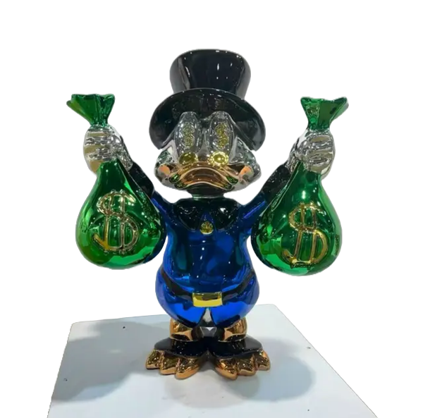 Chroom eend picsou met dollar zakken 70 cm