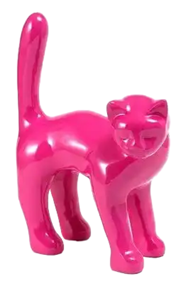 Parijse  kat met staart in de lucht polyester résine 105 cm