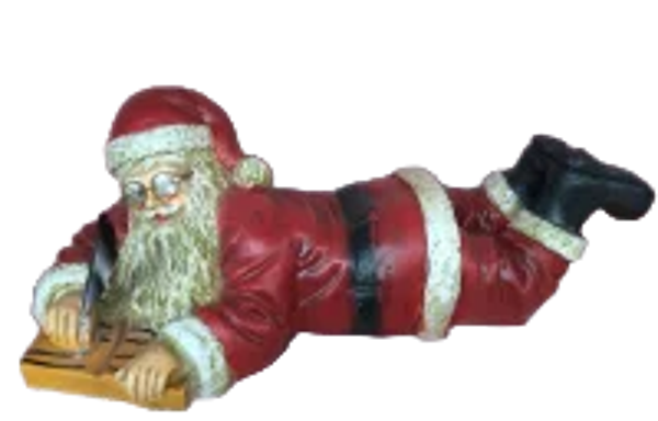 Kerst man met boek ligend 20 x 60 cm