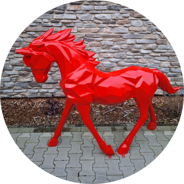 PAARD LEVENSGROOT ZWART LAMINAAT 215 CM