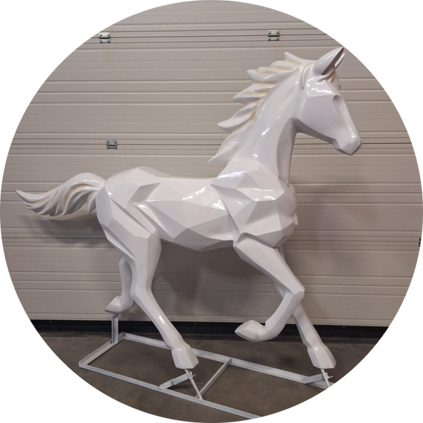 PAARD WIT HALOPE LAMINAAT  ORIGAMI OP STANDARD 175 CM