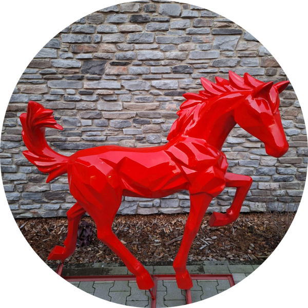 PAARD ROOD HALOPE LAMINAAT  ORIGAMI OP STANDARD 175 CM