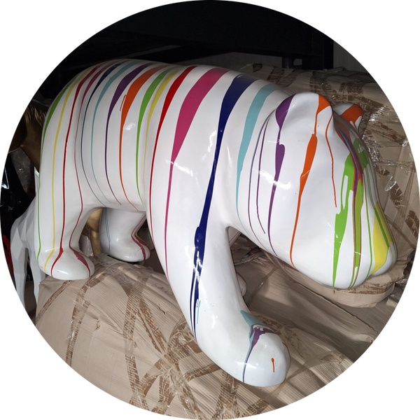 Beer lopend zwart Of wit druip multicolor 160 cm