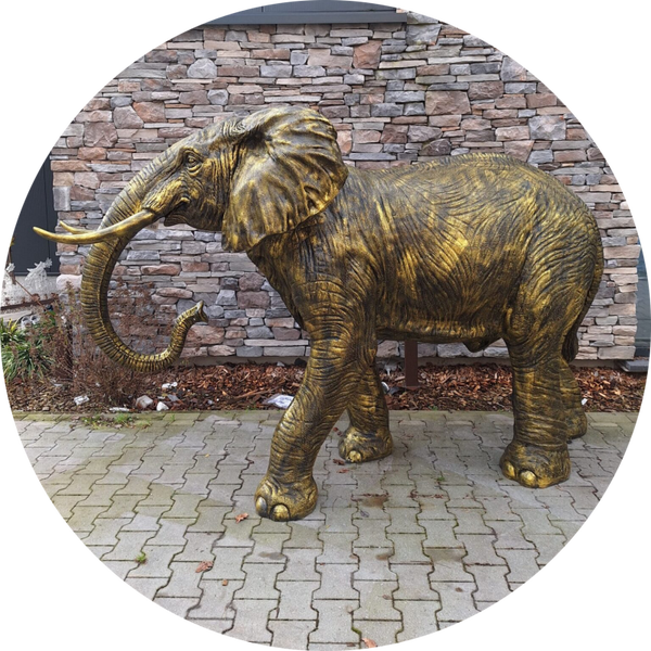 Olifant slurf omlaag antiek brons XL 278 x 100  x 180