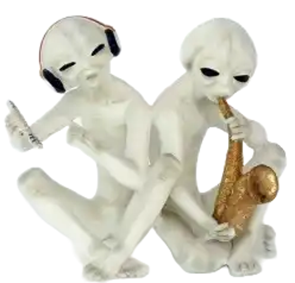 UFOAE7 UFO koppel muzikanten polyester résine 45 cm