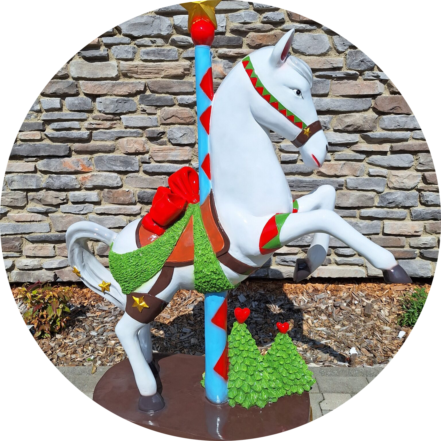 Haloperend kermis paard 120 x 45 x 152 cm