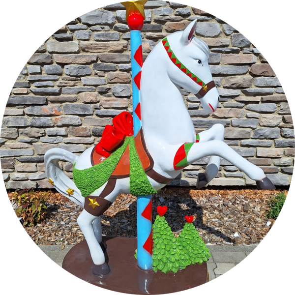 Haloperend kermis paard 120 x 45 x 152 cm