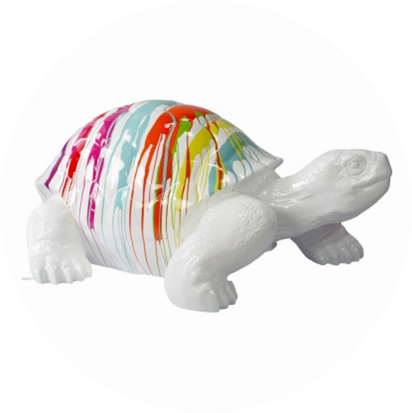 Landschildpad wit of zwart multicolor 70 cm