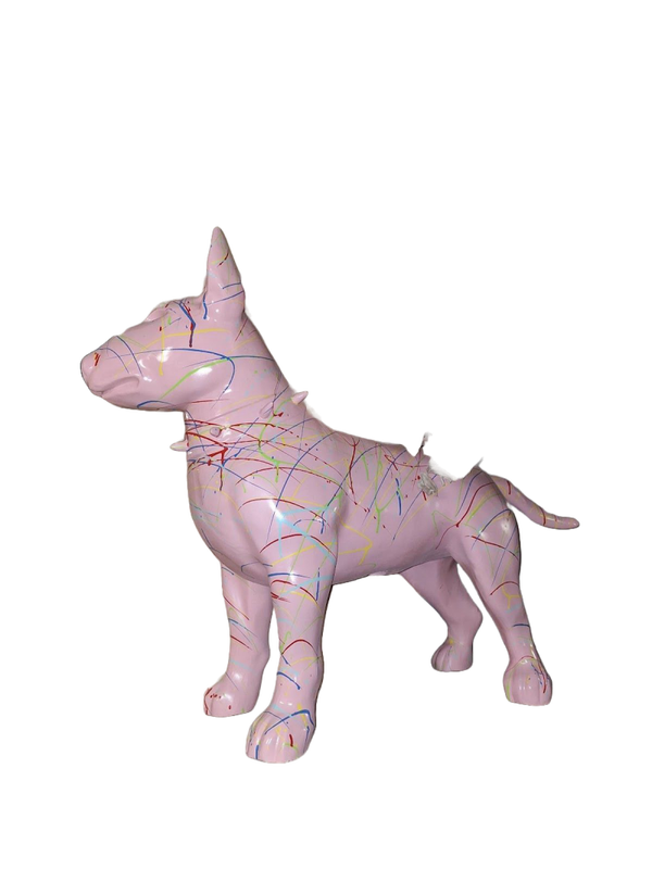 Hond bulterriër polyester résine splash  100 cm