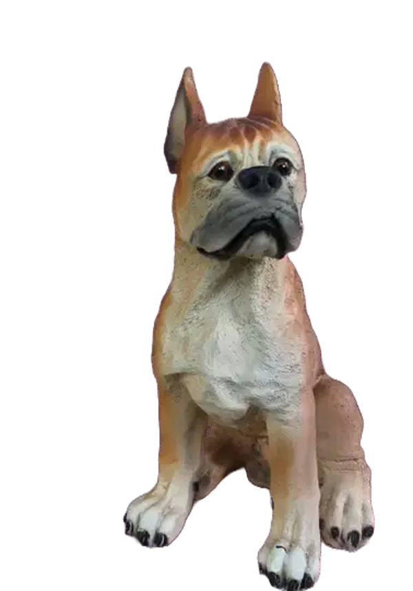Buldog hondje zit polyester résine 30 cm