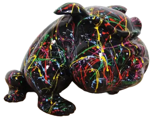 Art pop  Hond  Engelse buldog  polyester résine   40 cm
