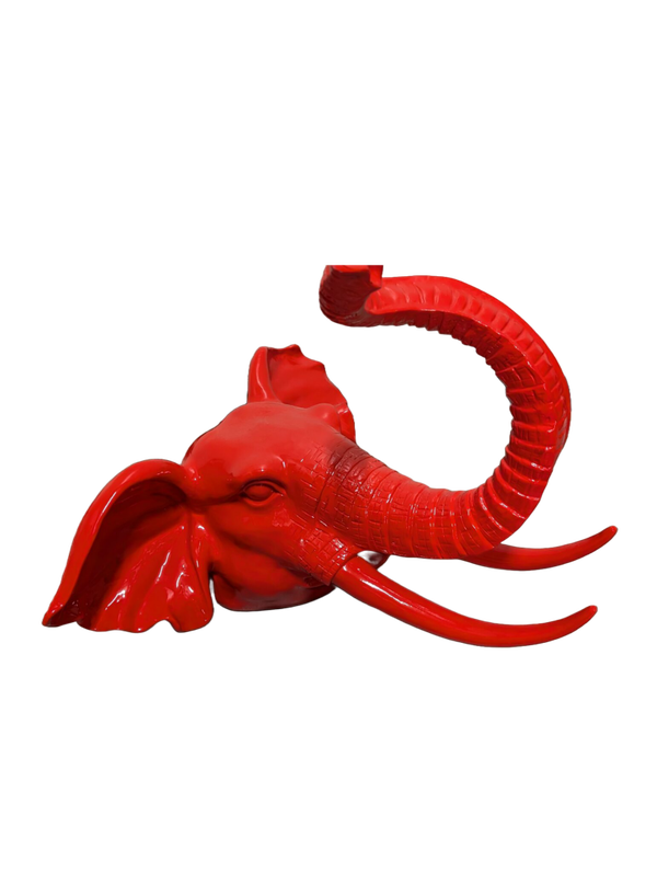 Art pop olifante kop kleur lange slurf 60 cm