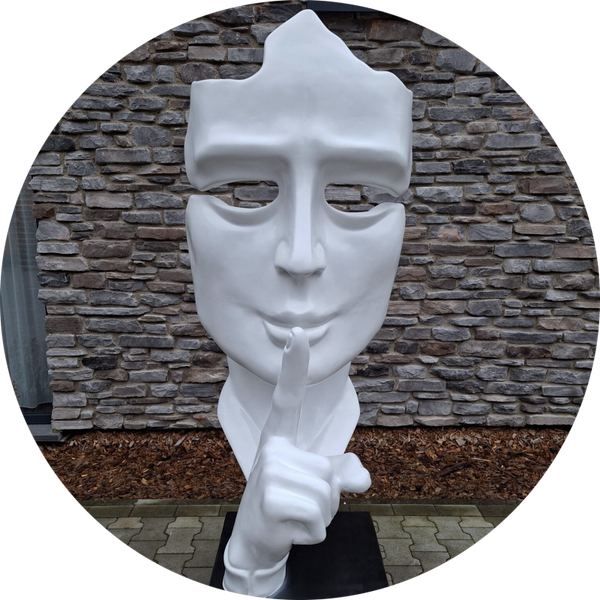 DM180 Denker laminaat sst masker XXXL op sokkel wit zwart of rood 200 cm