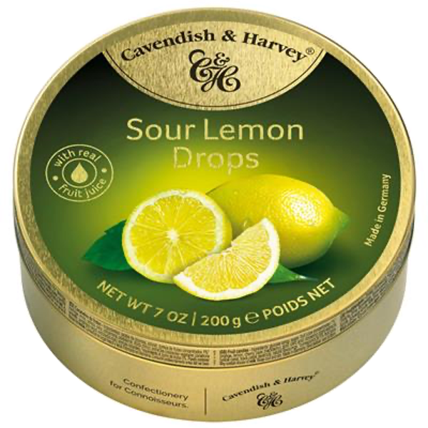 CAVENDISH & HARVEY SOUR LEMON DROPS 9X200G