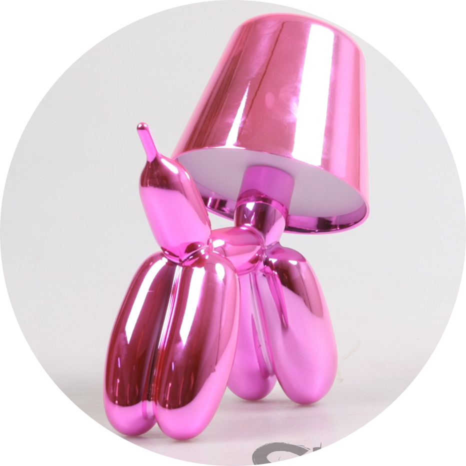 BALLON HOND LED TAFELLAMP 16X10X18 CM chroom Roos verp 16