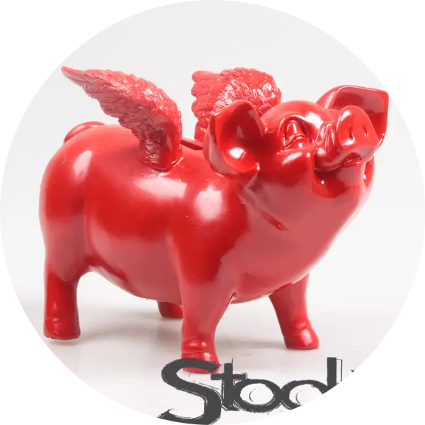 SPAARVARKENS MET VLEUGELS rood 14X25X15 CM verp 16
