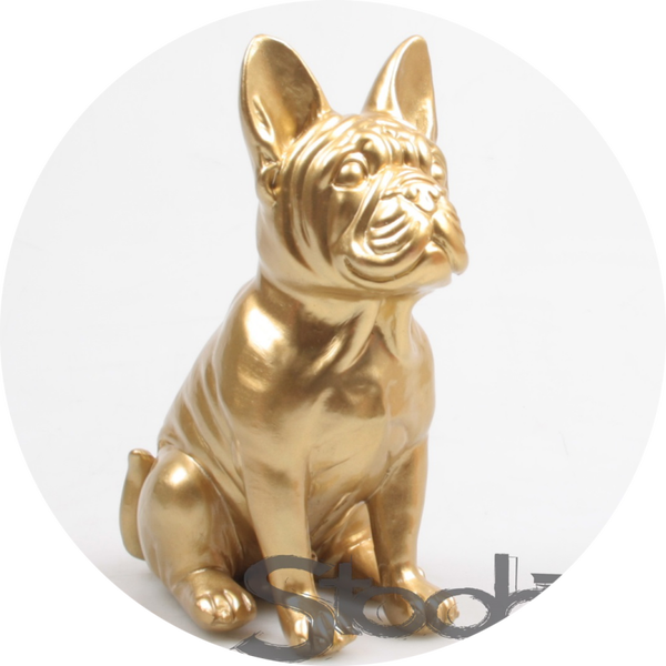 HOND FRANSE BULLDOG goud  20 CM Verp 12