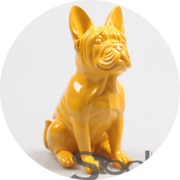 HOND FRANSE BULLDOG geel 20 CM Verp 12