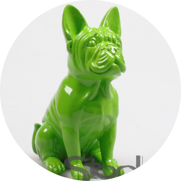 HOND FRANSE BULLDOG groen  20 CM Verp 12