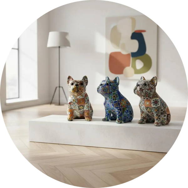 Mops Hond 4U Veelkleurig 7*4*7cm Verp 24