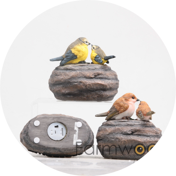 VOGELS WELCOME OP STEEN 14X7X12 CM M/MUZIEK 3 ASS Verp 12