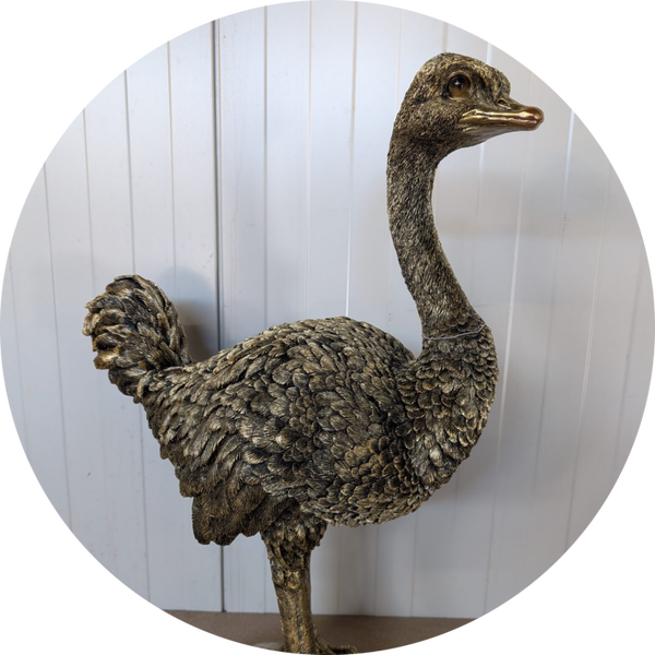 Struisvogel brons antiek 48 x  28 x 67 cm