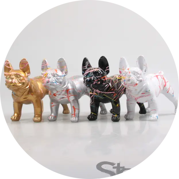 HOND FRANSE BULL  4 ASS Z/W/Z/G SPRAY 16 CM verp 64