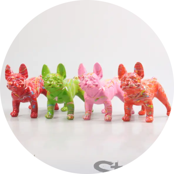 HOND FRANSE BULL  4 ASS Z/W/Z/G SPRAY 16 CM verp 64