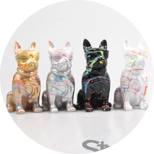 HOND M/BRIL 4 ASS Z/W/Z/G SPRAY 18 CM verp 32