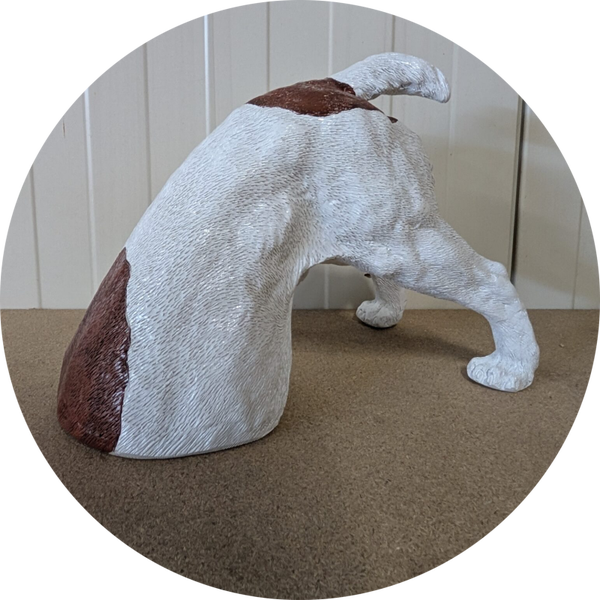 Jackrussel kop in grond wit bruin of zwart  21 x 30 x 17 cm verp 12